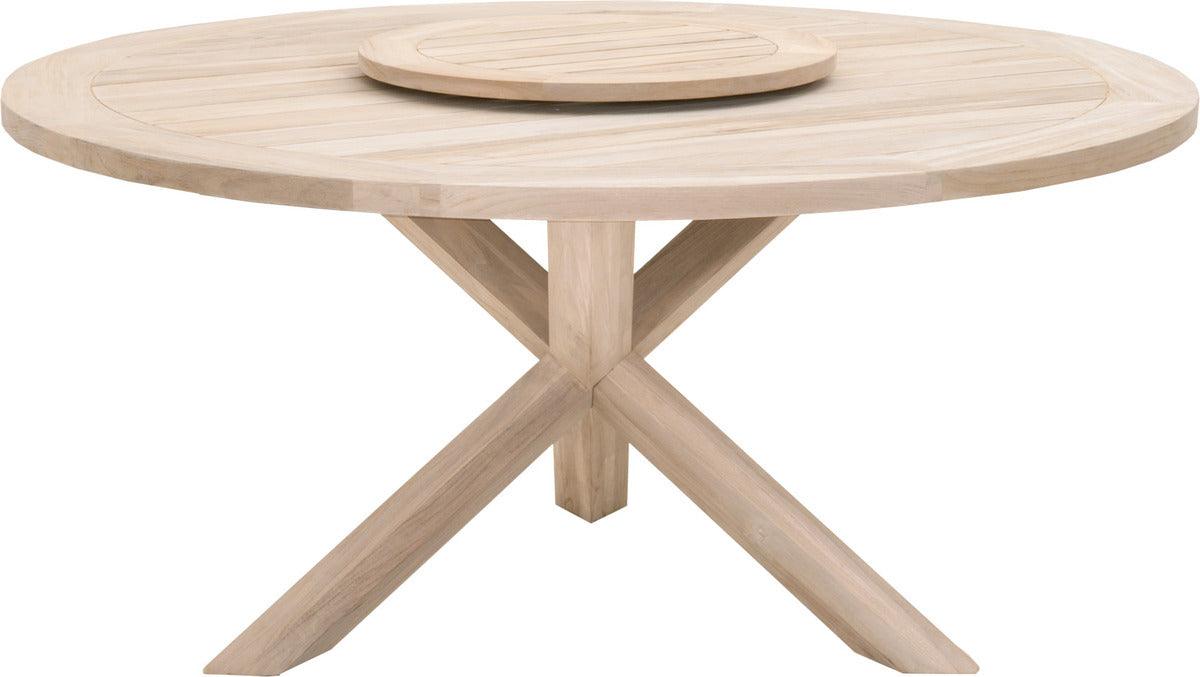 Essentials For Living Outdoor Dining Tables - Boca Outdoor 63" Round Dining Table Gray Teak