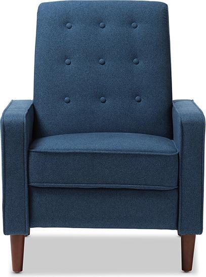 Wholesale Interiors Accent Chairs - Mathias Mid-century Modern Blue Fabric Upholstered Lounge Chair