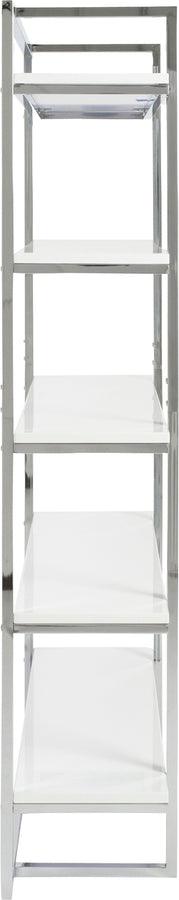 Euro Style Shelves - Gilbert 5 Shelving Unit in White with Chrome Frame