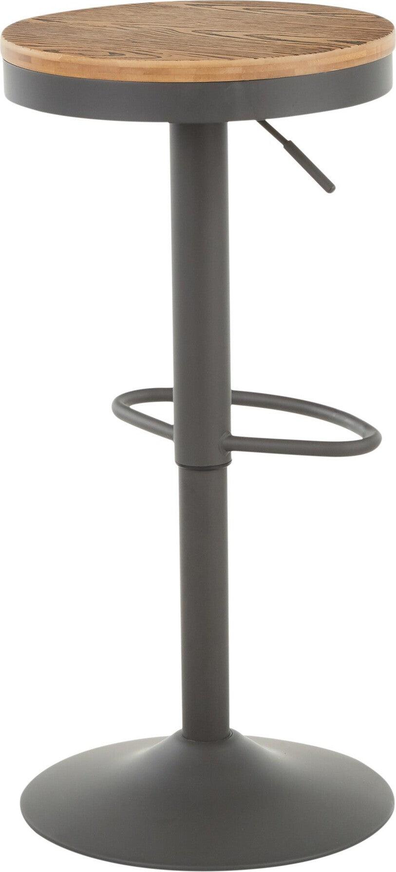 Lumisource Barstools - Dakota Barstool (Set of 2) Gray & Bamboo