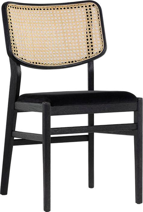 SUNPAN Dining Chairs - Annex Dining Chair - Black - Velvet Black (Set of 2)