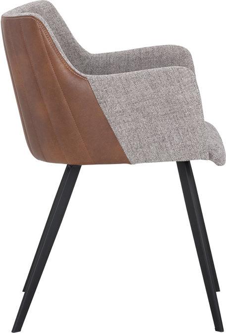 SUNPAN Dining Chairs - Griffin Dining Armchair - November Grey / Bravo Cognac