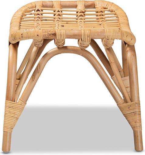 Wholesale Interiors Ottomans & Stools - Bernardo Modern Bohemian Natural Brown Rattan Ottoman