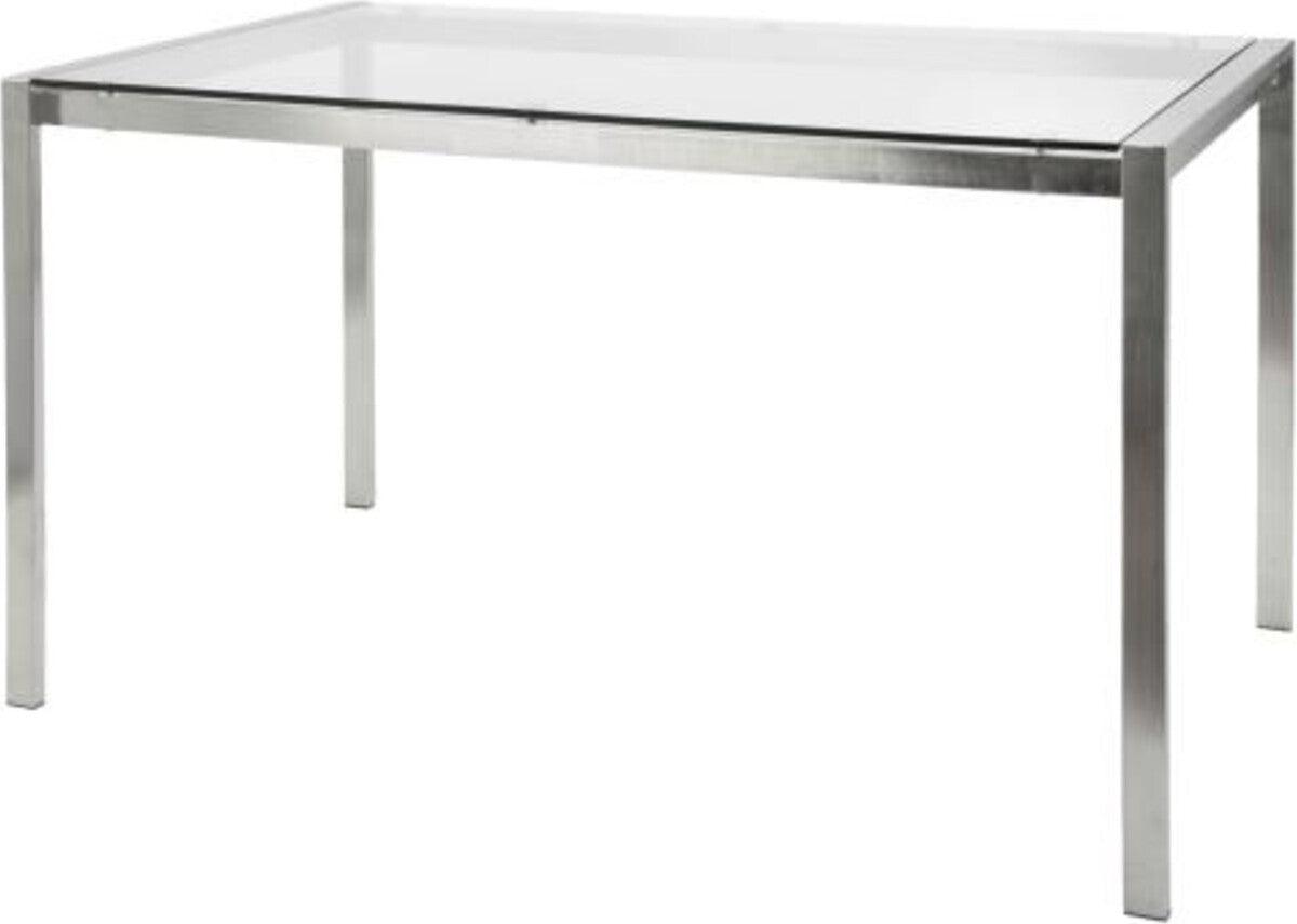 Lumisource Dining Tables - Fuji Contemporary Dining Table Stainless Steel with Clear Glass Top Clear