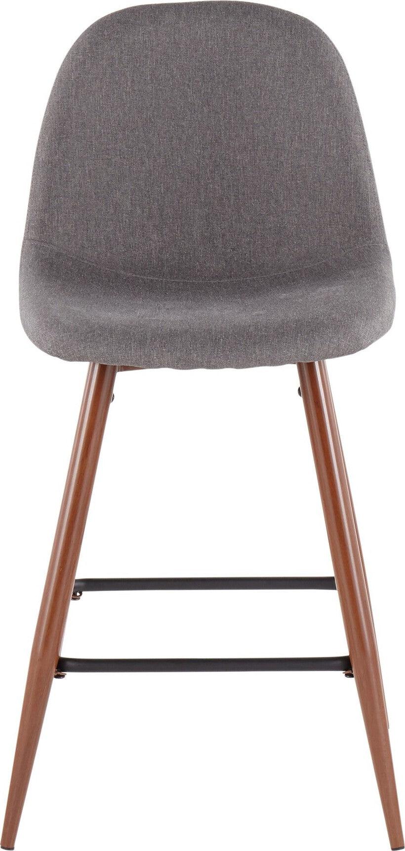 Lumisource Barstools - Pebble Counter Stool Walnut & Charcoal (Set of 2)