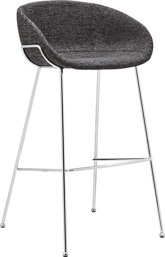 Euro Style Barstools - Zach-B Bar Stool with Black Fabric and Chromed Steel Frame and Legs - Set of 2