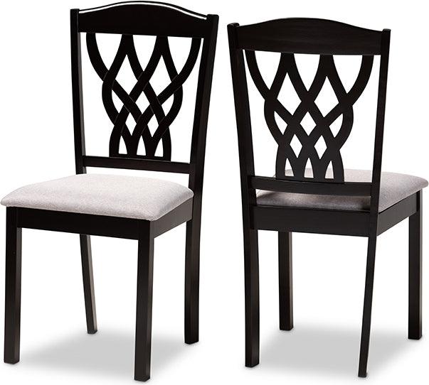 Wholesale Interiors Dining Chairs - Delilah Grey & Dark Brown Finished Wood 2-Piece Dining Chair Set