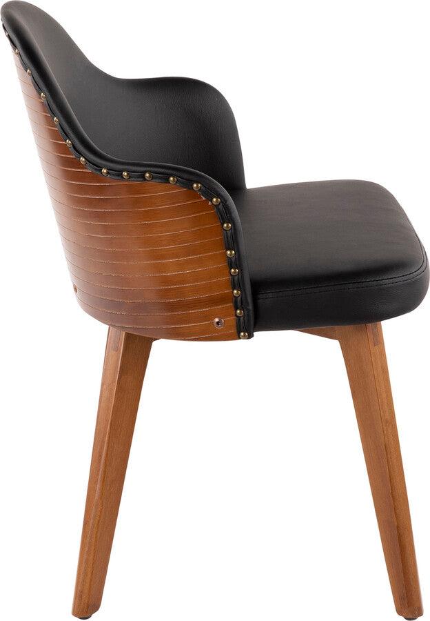 Lumisource Dining Chairs - Ahoy Chair 30" Walnut Bamboo & Black PU