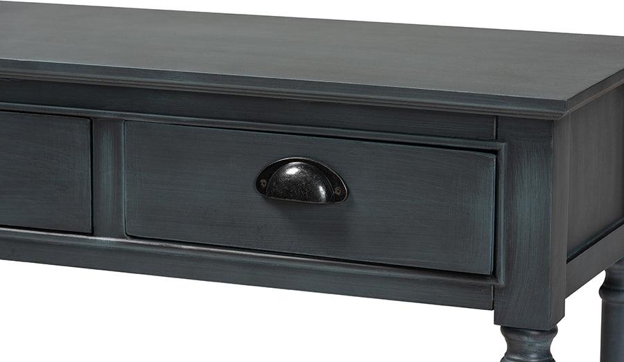 Wholesale Interiors Consoles - Garvey French Provincial Grey Finished Wood 3-Drawer Entryway Console Table