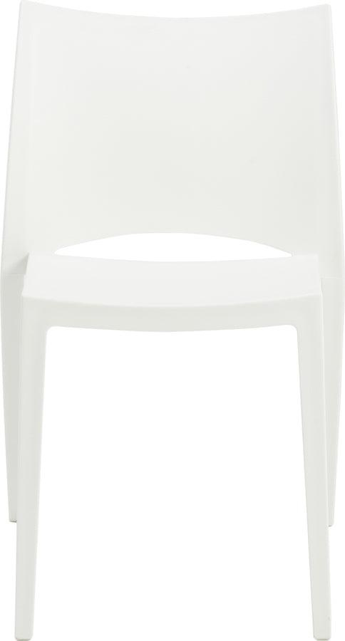 Euro Style Dining Chairs - Leslie Stacking Side Chair in White - Set of 2