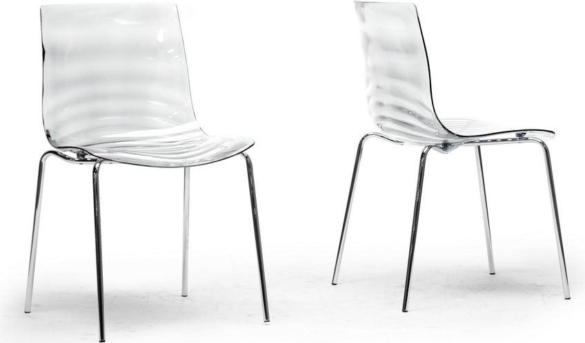 Wholesale Interiors Dining Chairs - Marisse Clear Plastic Modern Dining Chair (Set of 2)