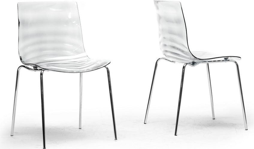 Wholesale Interiors Dining Chairs - Marisse Clear Plastic Modern Dining Chair (Set of 2)