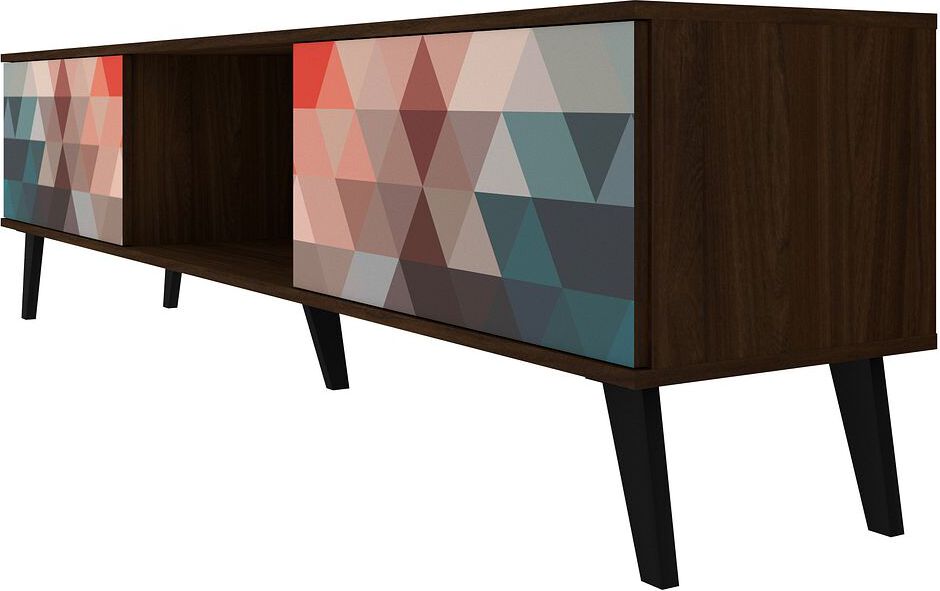 Manhattan Comfort TV & Media Units - Doyers 70.87 Mid-Century Modern TV Stand in Multi Color Red and Blue