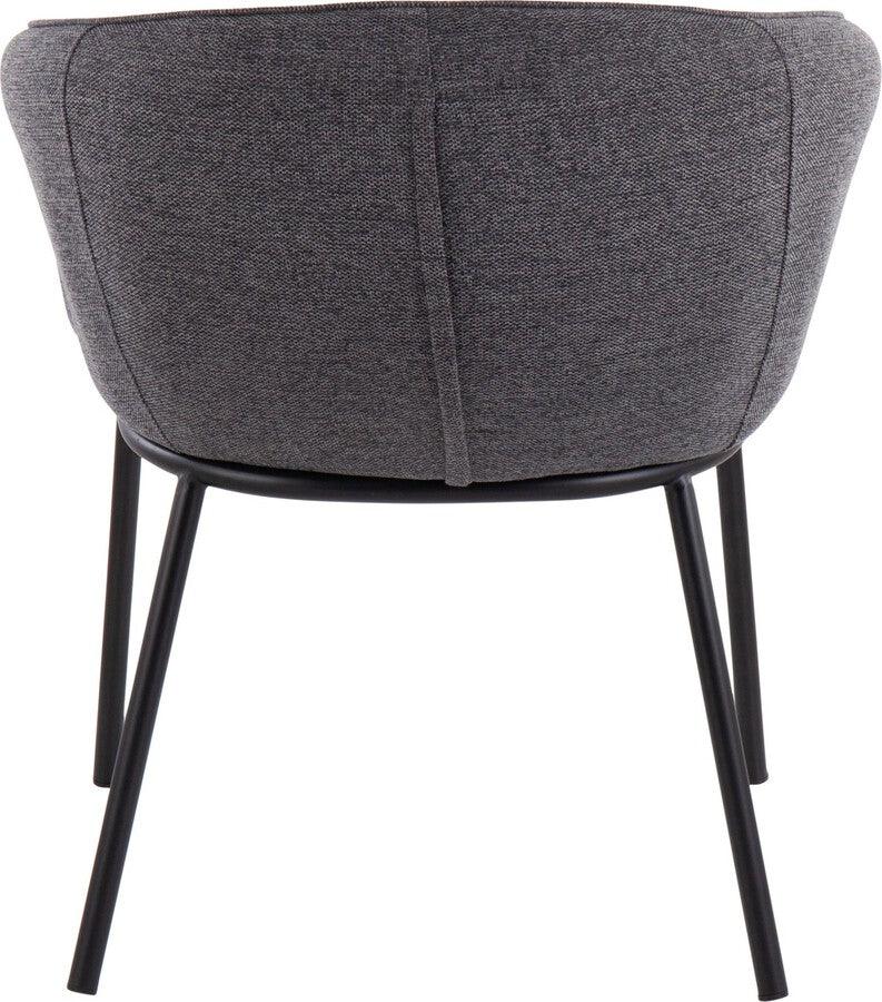 Lumisource Accent Chairs - Ashland Contemporary Chair In Black Steel & Charcoal Fabric
