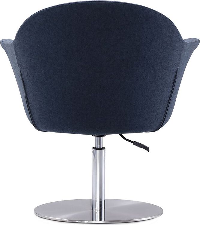 Manhattan Comfort Accent Chairs - Voyager Smokey Blue & Brushed Metal Woven Swivel Adjustable Accent Chair (Set of 2)