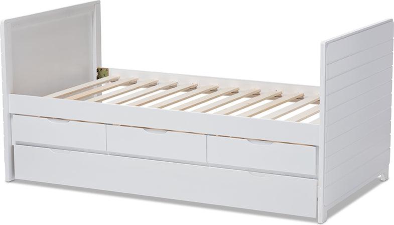 Wholesale Interiors Daybeds - Linna Modern and Contemporary White-Finished Daybed with Trundle