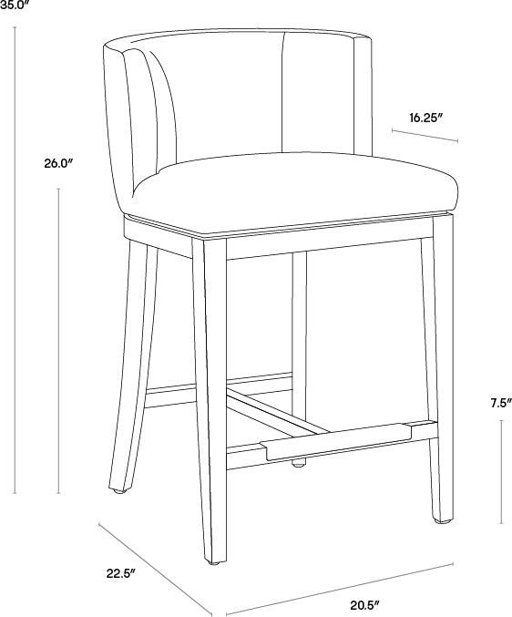 SUNPAN Barstools - Hayden Counter Stool - Marble