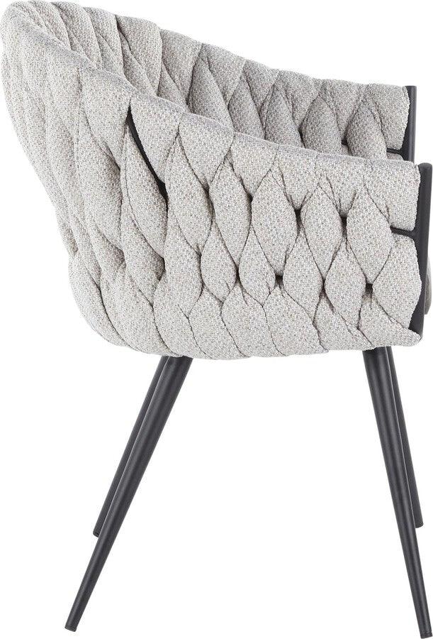 Lumisource Accent Chairs - Braided Matisse Chair 31" Cream Fabric & Gray PU