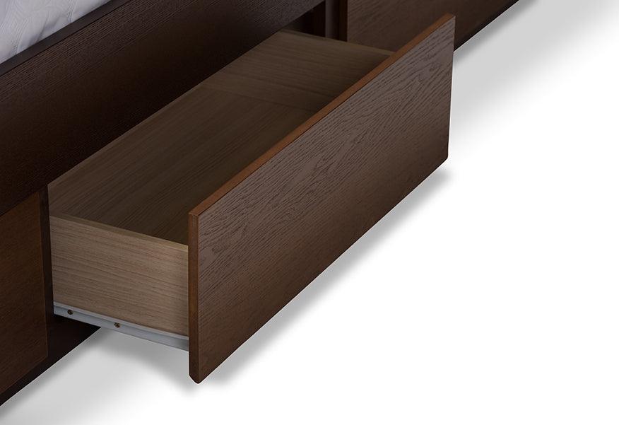 Wholesale Interiors Beds - Macey King Storage Bed Gray & Walnut Brown