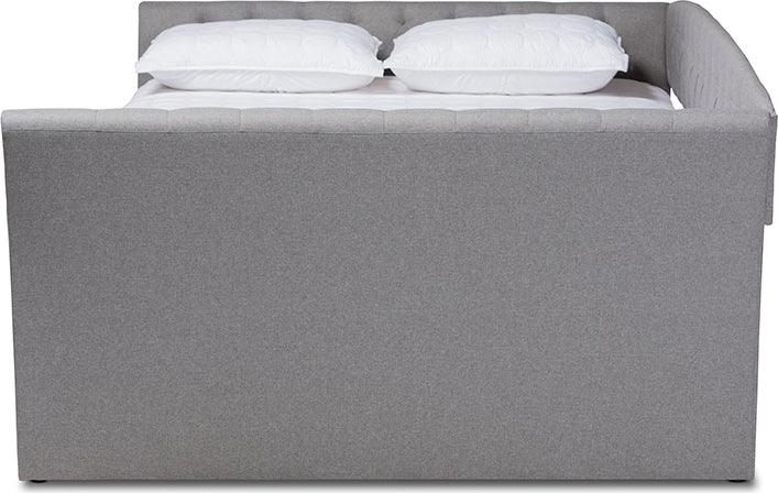 Wholesale Interiors Daybeds - Delora Modern And Contemporary Light Grey Fabric Upholstered Full Size Daybed