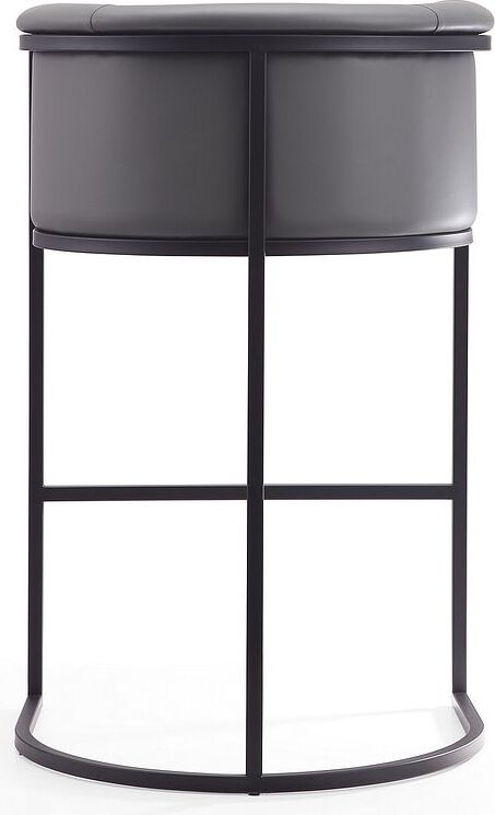 Manhattan Comfort Barstools - Cosmopolitan 37.8 in. Grey and Black Metal Barstool (Set of 3)
