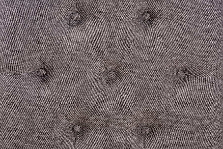 Wholesale Interiors Ottomans & Stools - Naeva Mid-Century Modern Gray Fabric Upholstered Walnut Finished Wood Footstool