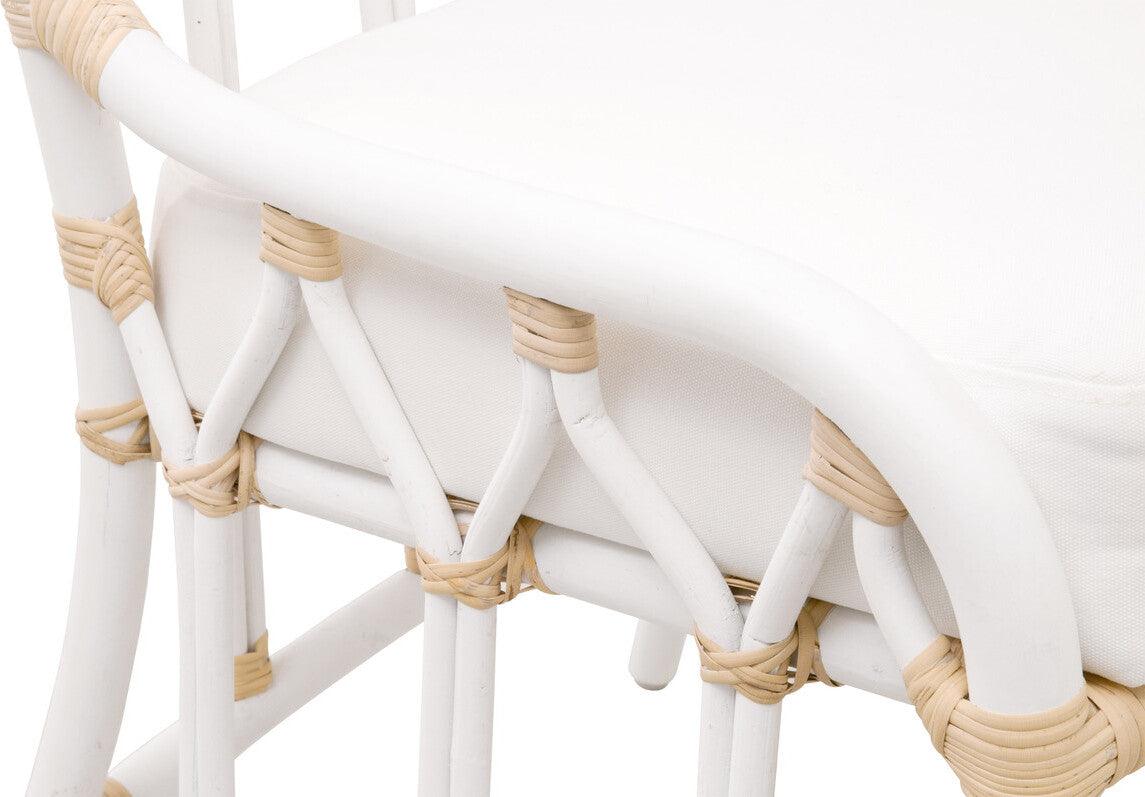 Essentials For Living Dining Chairs - Caprice Dining Chair - Blanche Snow White Rattan