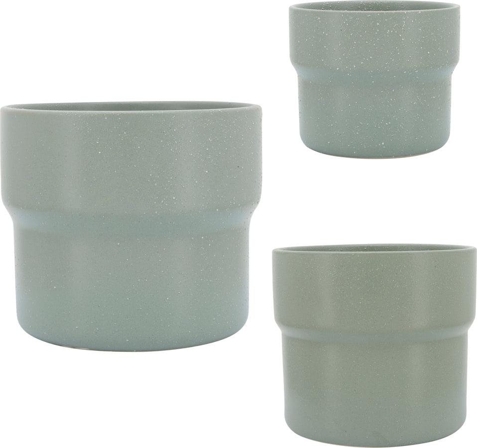 Sagebrook Home Planters - Ceremic S/3 7/9/10"d Mushroom Planters Greeen