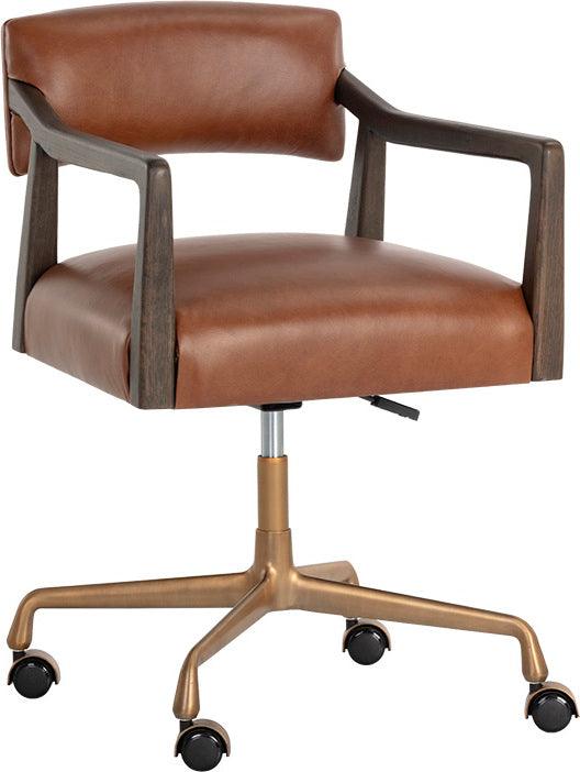SUNPAN Task Chairs - Keagan Office Chair Shalimar Tobacco Leather