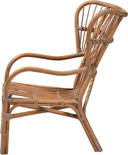 Wholesale Interiors Accent Chairs - Lamaria Modern Bohmenian Natural Brown Antique Rattan Armchair