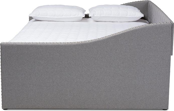 Wholesale Interiors Daybeds - Haylie Modern and Contemporary Light Grey Fabric Upholstered Queen Size Daybed