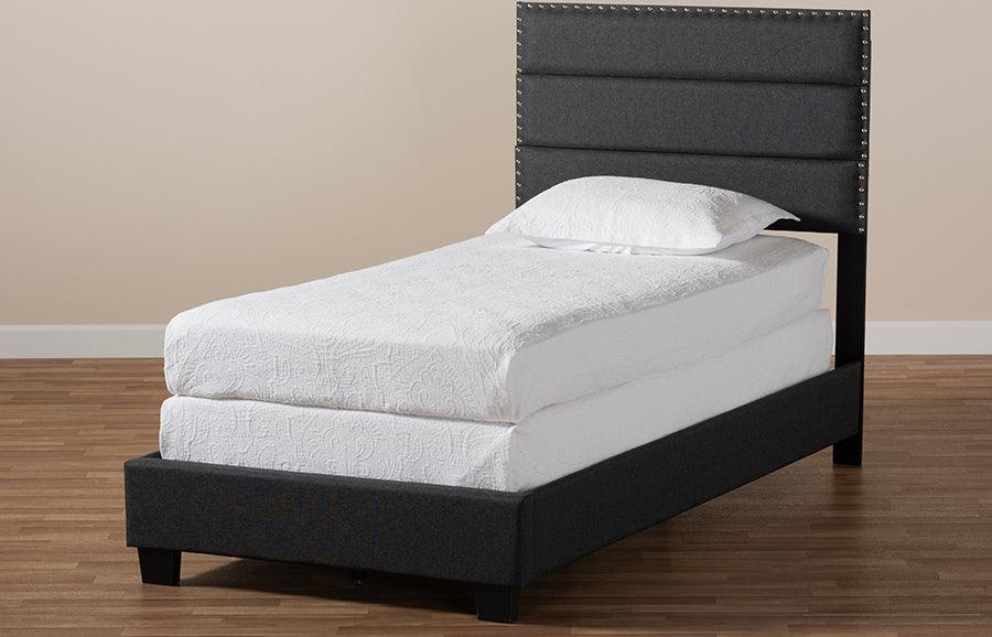 Wholesale Interiors Beds - Ansa Twin Bed Dark Gray & Black