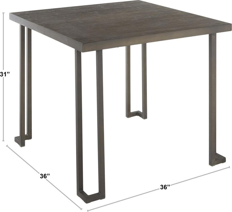 Lumisource Dining Tables - Roman Industrial Dinette Table in Antique Metal and Espresso Bamboo