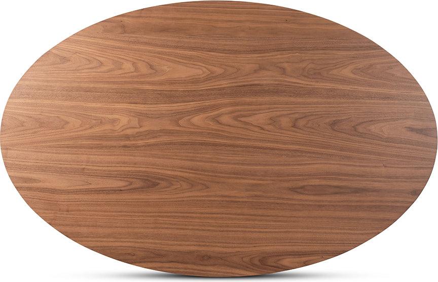 Wholesale Interiors Dining Tables - Monte Walnut Brown Finished Wood 71-Inch Oval Dining Table