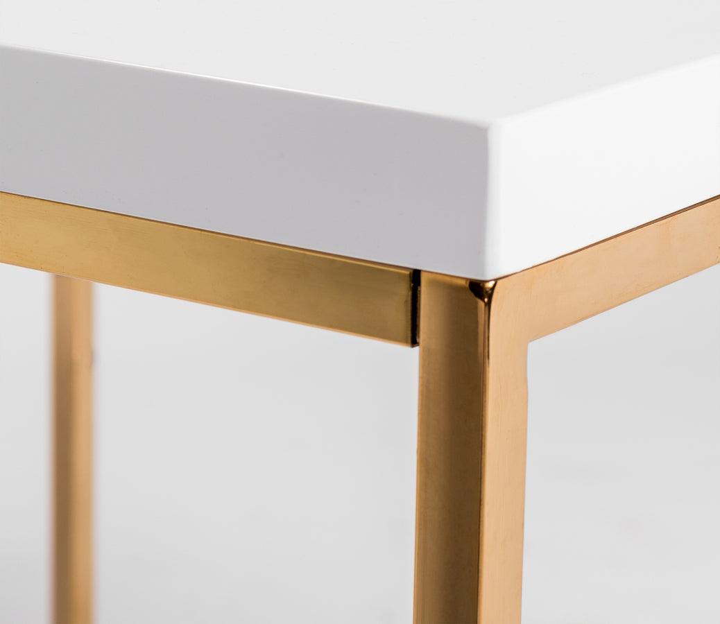 Euro Style Coffee Tables - Teresa Square Coffee Table White & Gold