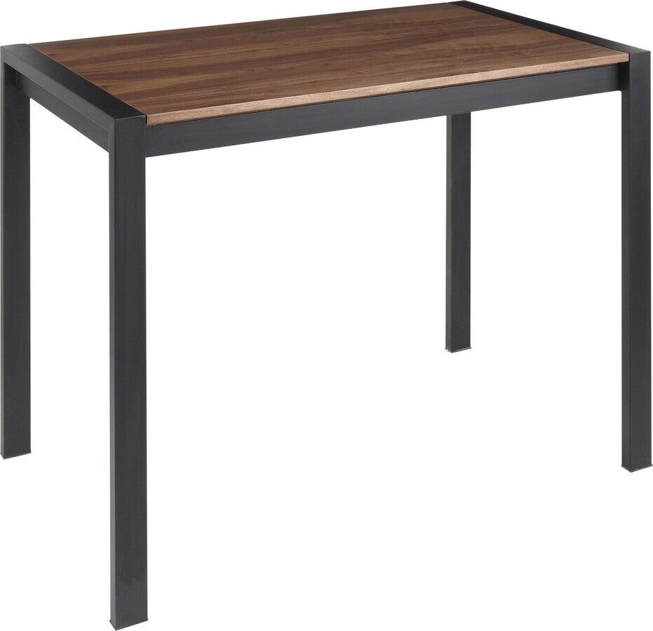 Lumisource Bar Tables - Fuji Contemporary Counter Table in Black Metal and Walnut Wood