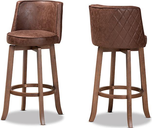 Wholesale Interiors Barstools - Adams Bar Stool Brown & Walnut Brown