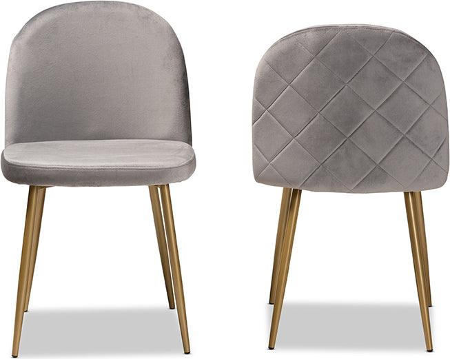 Wholesale Interiors Dining Chairs - Fantine Glamour Dining Chair Gray & Gold (Set of 2)