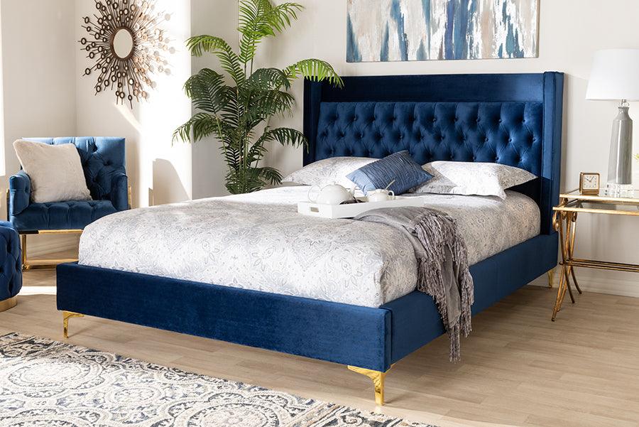 Wholesale Interiors Beds - Valery King Bed Navy