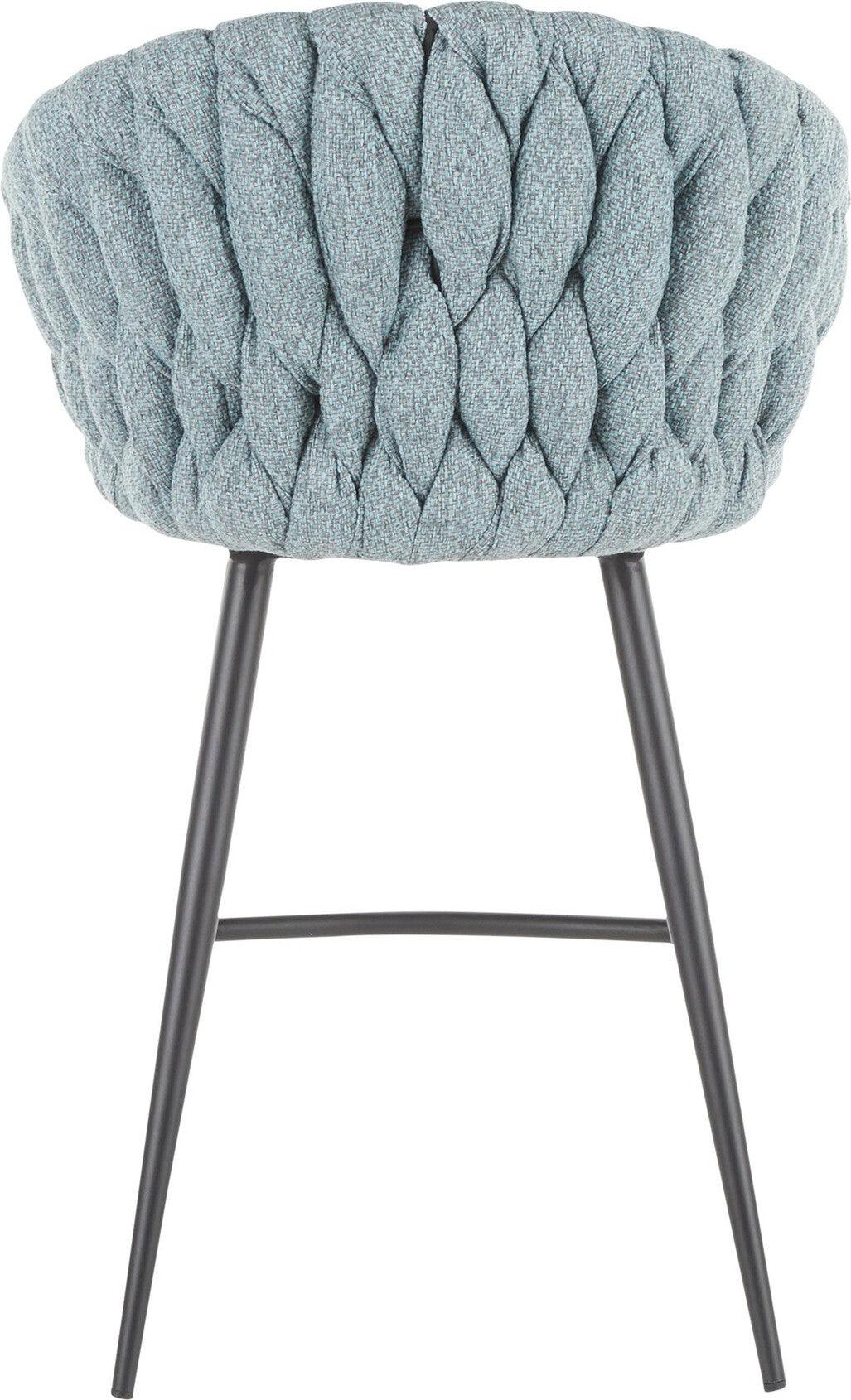 Lumisource Barstools - Braided Matisse Counter Stool Black & Gray & Blue