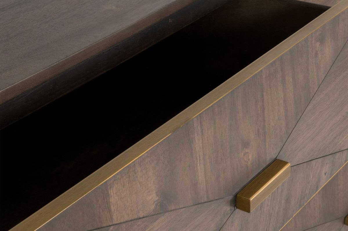 Essentials For Living Dressers - Wynn 6-Drawer Double Dresser Burnished Brown & Brushed Gold
