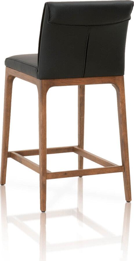 Essentials For Living Barstools - Alex Counter Stool Sable Top Grain Leather, Walnut