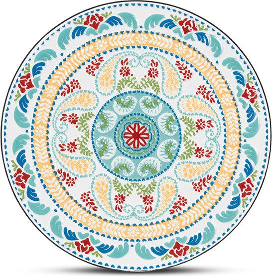 Wholesale Interiors Planters - Gaenor Black Metal and Multi-Colored Ceramic Tile Plant Stand