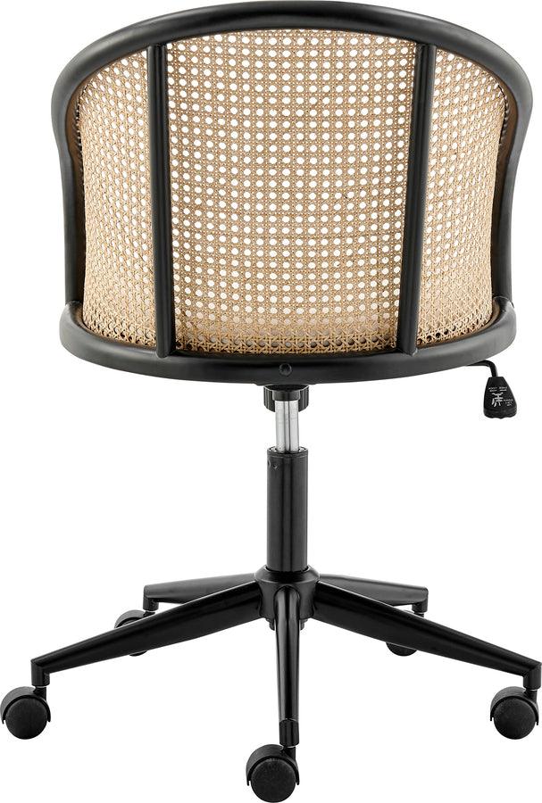 Shop Dagmar Office Chair with Frame Base in Black Natural Cane