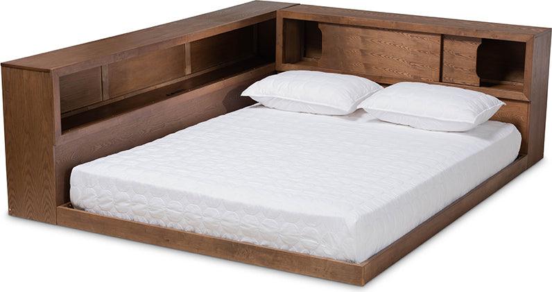 Wholesale Interiors Beds - Erie Queen Storage Bed Walnut