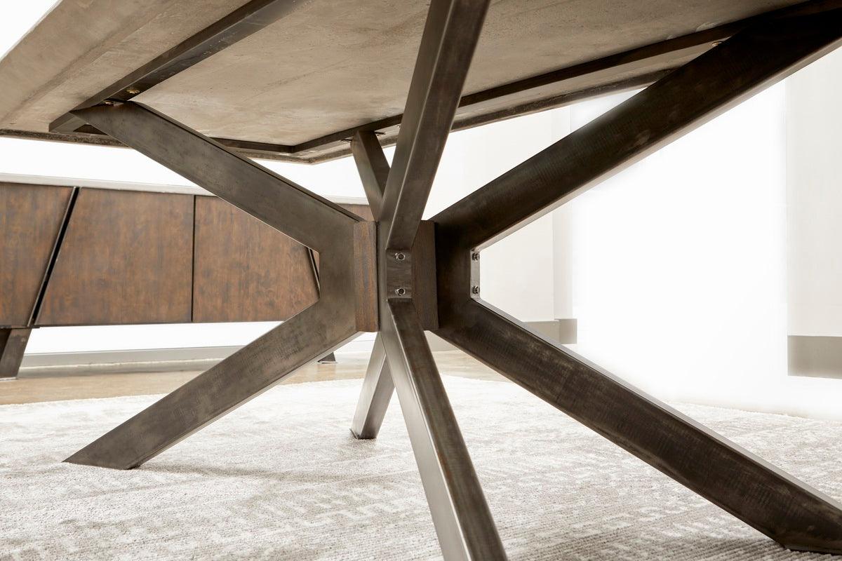 Essentials For Living Dining Tables - Industry Rectangle Dining Table Ash Gray & Distressed Black