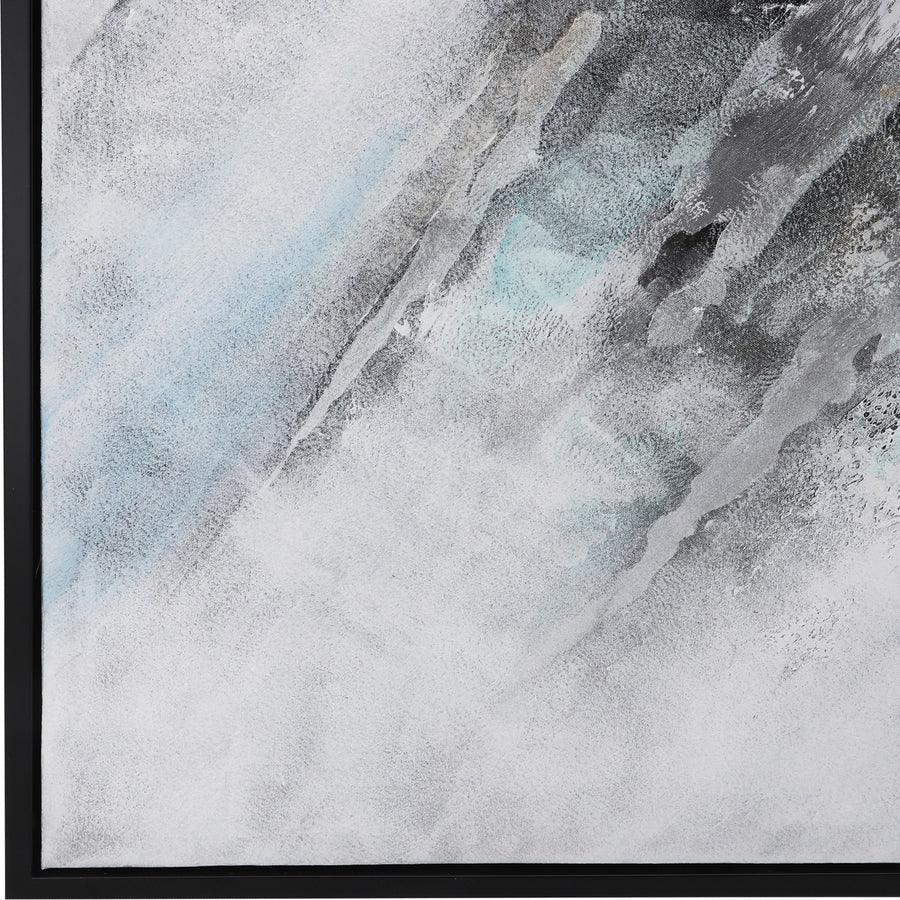 Sagebrook Home Wall Paintings - 50X74 Abstract Canvas, Gray On Black Frame