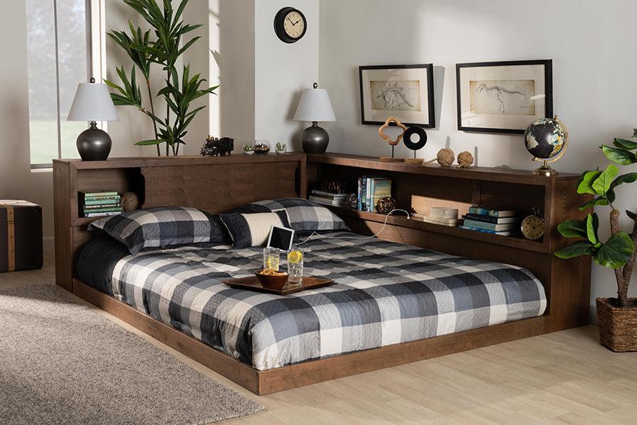 Wholesale Interiors Beds - Erie Queen Storage Bed Walnut