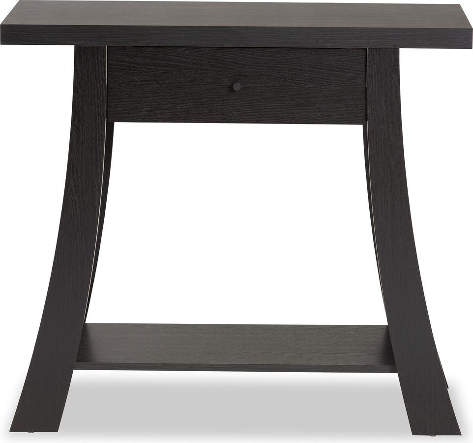 Wholesale Interiors Consoles - Herman Modern and Contemporary Dark Brown Finished Wood 1-Drawer Console Table