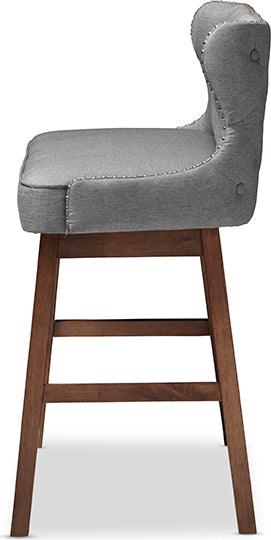 Wholesale Interiors Barstools - Gradisca Button-tufted Upholstered Bar Bench Banquette Grey